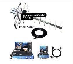 Paket Komplit Antena TV HD 12 dan Set Top Box